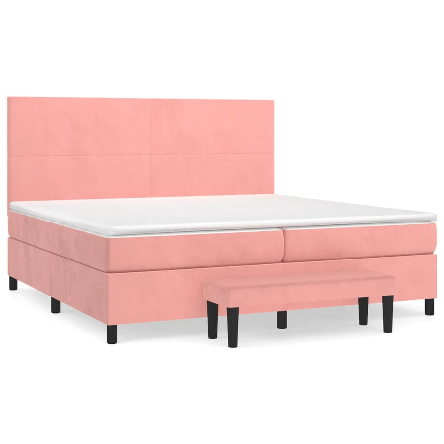 Boxspring Met Matras Fluweel 200 x 200 cm