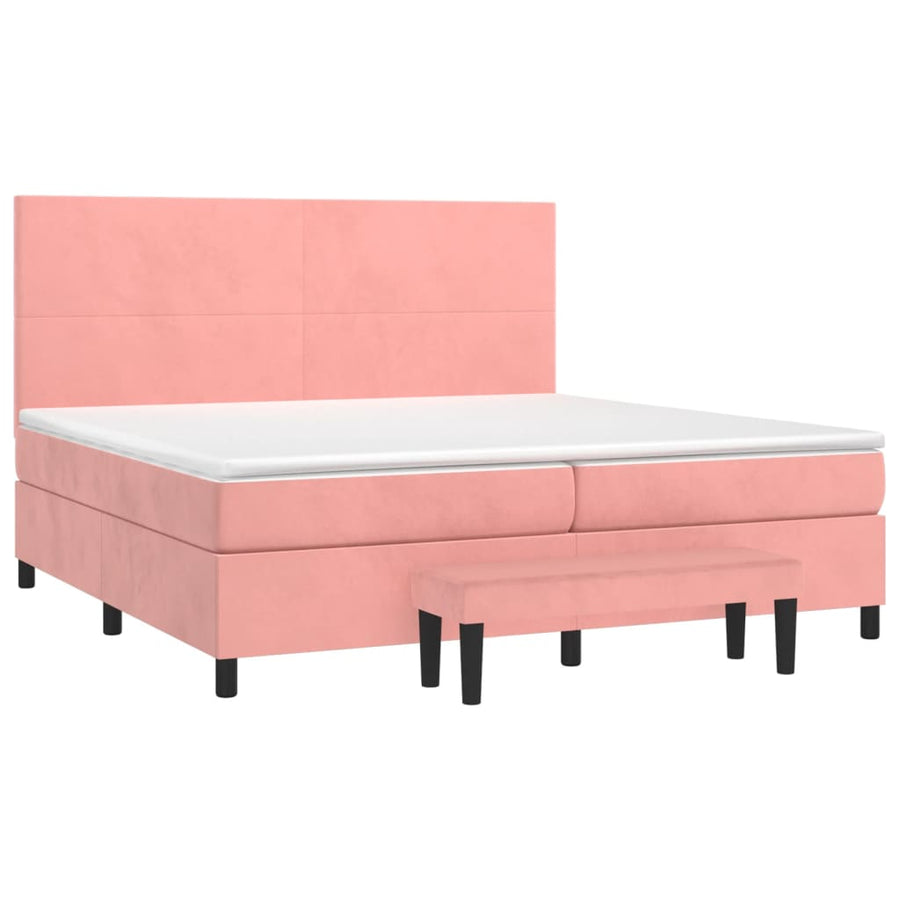 Boxspring Met Matras Fluweel 200 x 200 cm