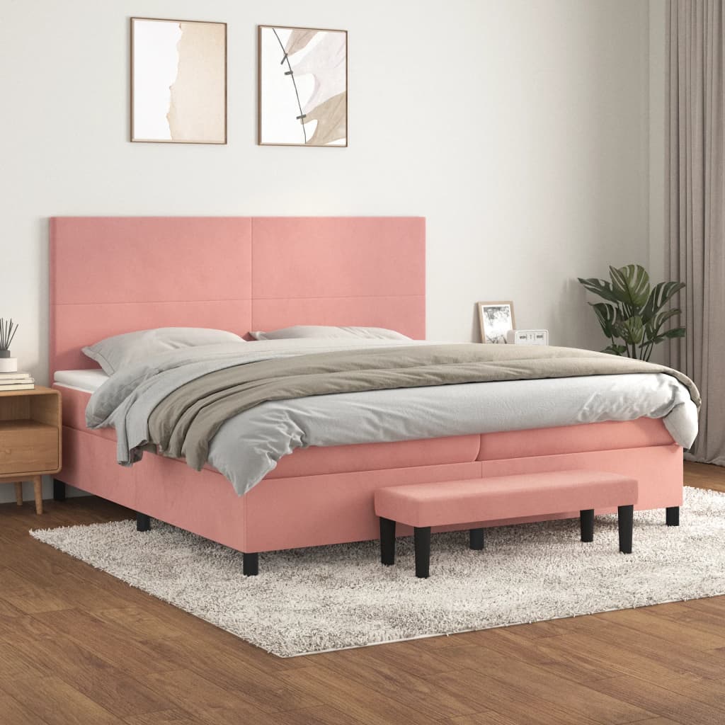 Boxspring Met Matras Fluweel 200 x 200 cm
