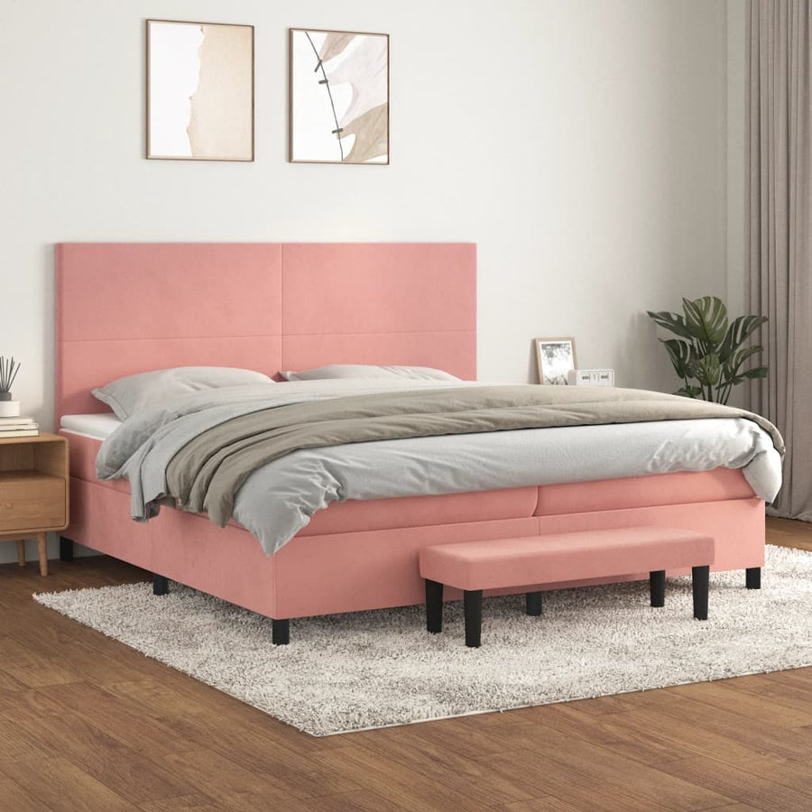 Boxspring Met Matras Fluweel 200 x 200 cm