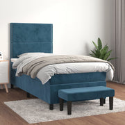 Boxspring met matras 80x200 cm donkerblauw fluweel