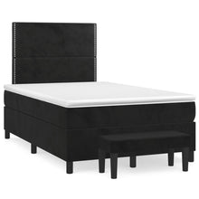Boxspring Met Matras Fluweel Zwart 120 x 200 cm Effen met spijkers