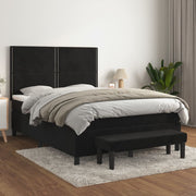 Boxspring met matras 140x190 cm zwart fluweel