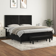 Boxspring met matras 160x200 cm zwart fluweel