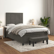 Boxspring met matras 120x200 cm donkergrijs fluweel
