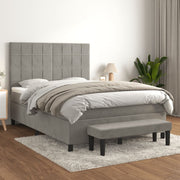 Boxspring met matras 140x200 cm lichtgrijs fluweel