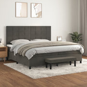 Boxspring 200x200 cm fluweel donkergrijs