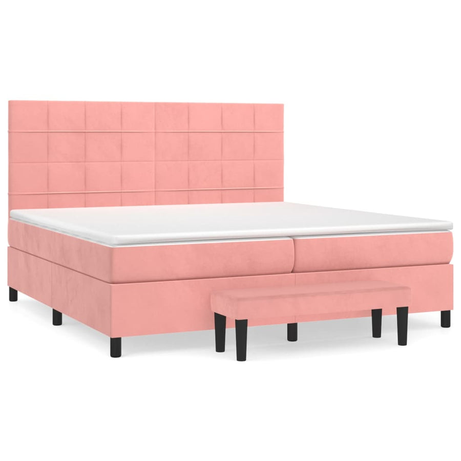 Boxspring Met Matras Fluweel 200 x 200 cm