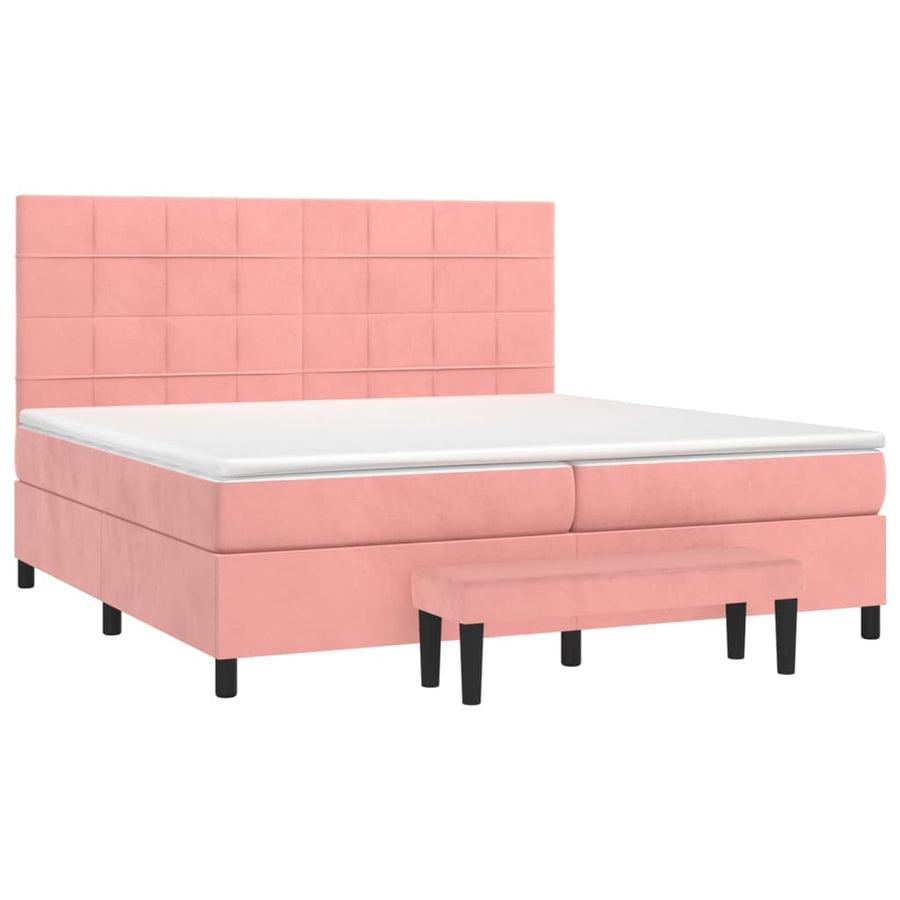 Boxspring Met Matras Fluweel 200 x 200 cm