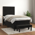 Boxspring met matras fluweel zwart 80x200 cm