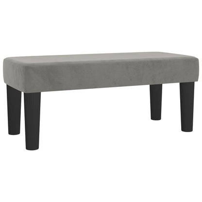 Boxspring Met Matras Fluweel Lichtgrijs 100 x 200 cm Horizontale strepen