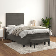 Boxspring met matras 120x200 cm donkergrijs fluweel