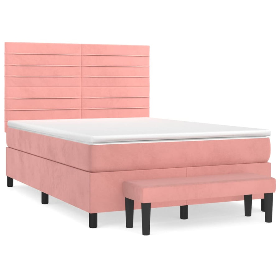 Boxspring Met Matras Fluweel 140 x 190 cm