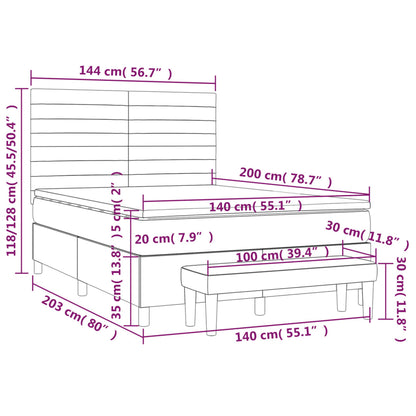Boxspring Met Matras Fluweel 140 x 200 cm