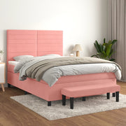 Boxspring met matras 140x200 cm roze fluweel