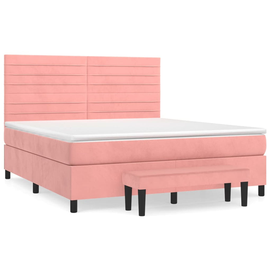 Boxspring Met Matras Fluweel 180 x 200 cm