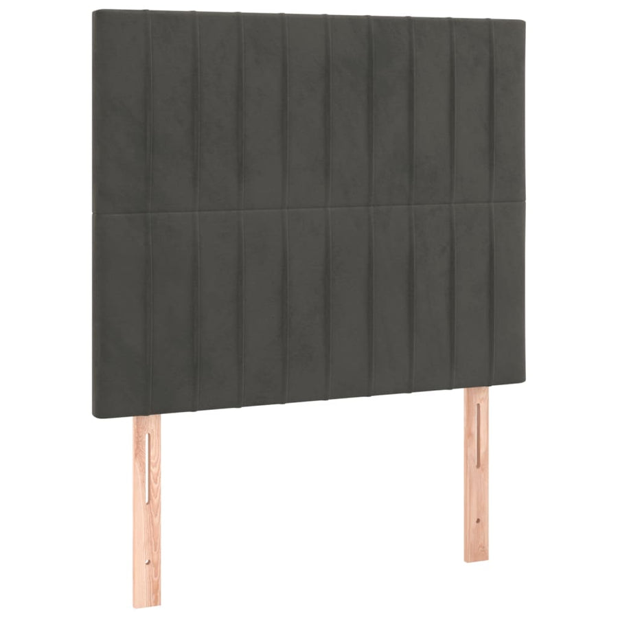 Boxspring met matras fluweel donkergrijs 100x200 cm 100 x 200 cm Donkergrijs