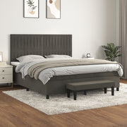 Boxspring 160x200 cm donkergrijs fluweel