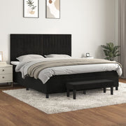 Boxspring met matras 160x200 cm zwart fluweel