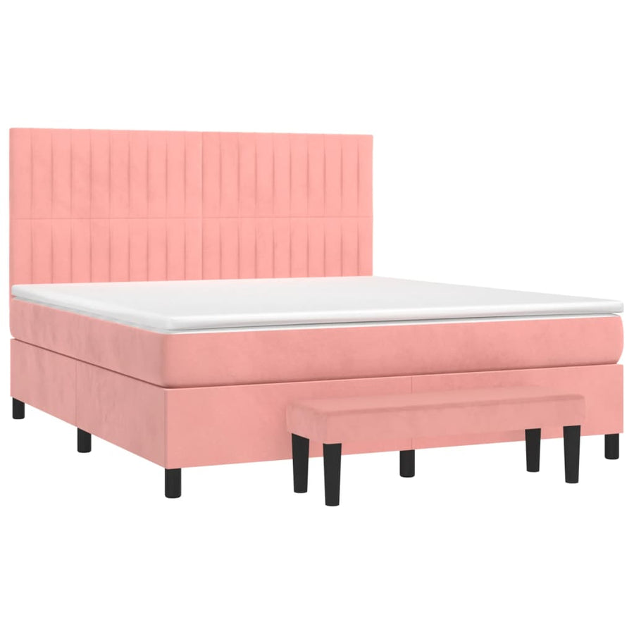 Boxspring Met Matras Fluweel 160 x 200 cm