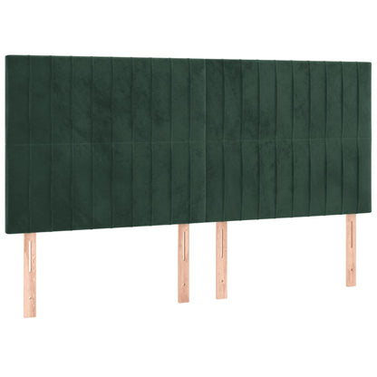 Boxspring Met Matras Fluweel Donkergroen 180 x 200 cm Verticale strepen