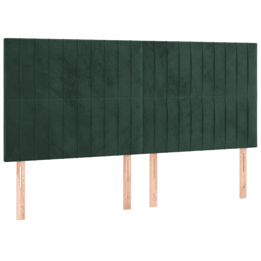 Boxspring Met Matras Fluweel Donkergroen 180 x 200 cm Verticale strepen