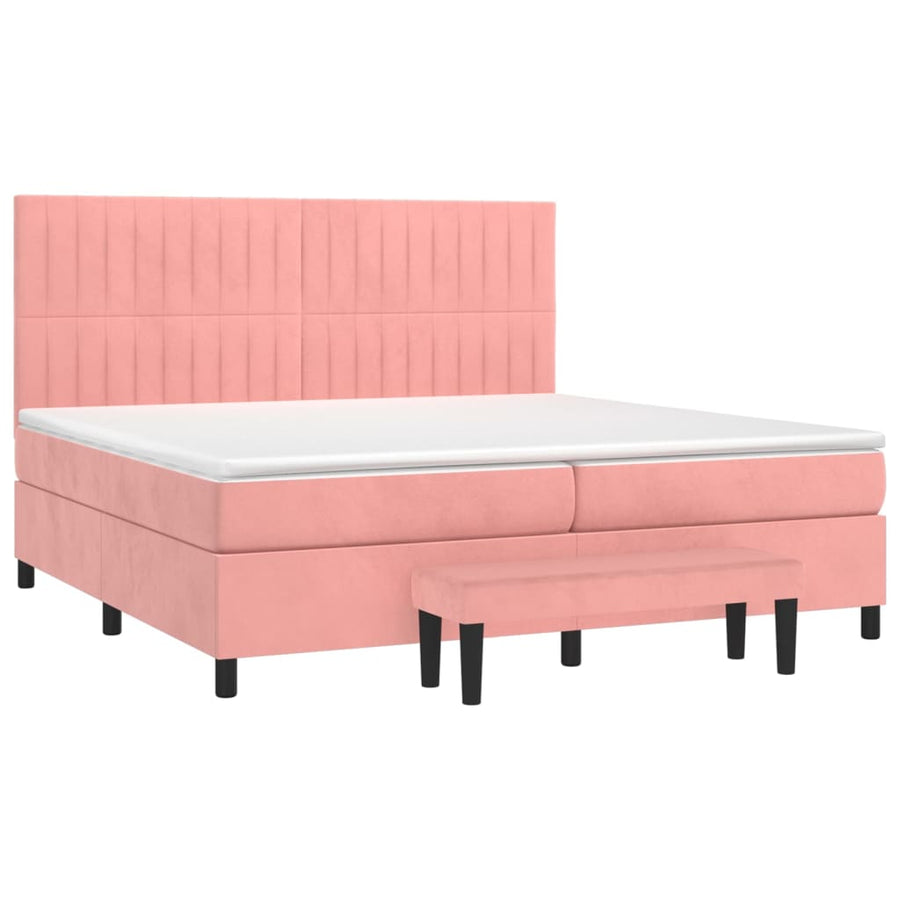 Boxspring Met Matras Fluweel 200 x 200 cm