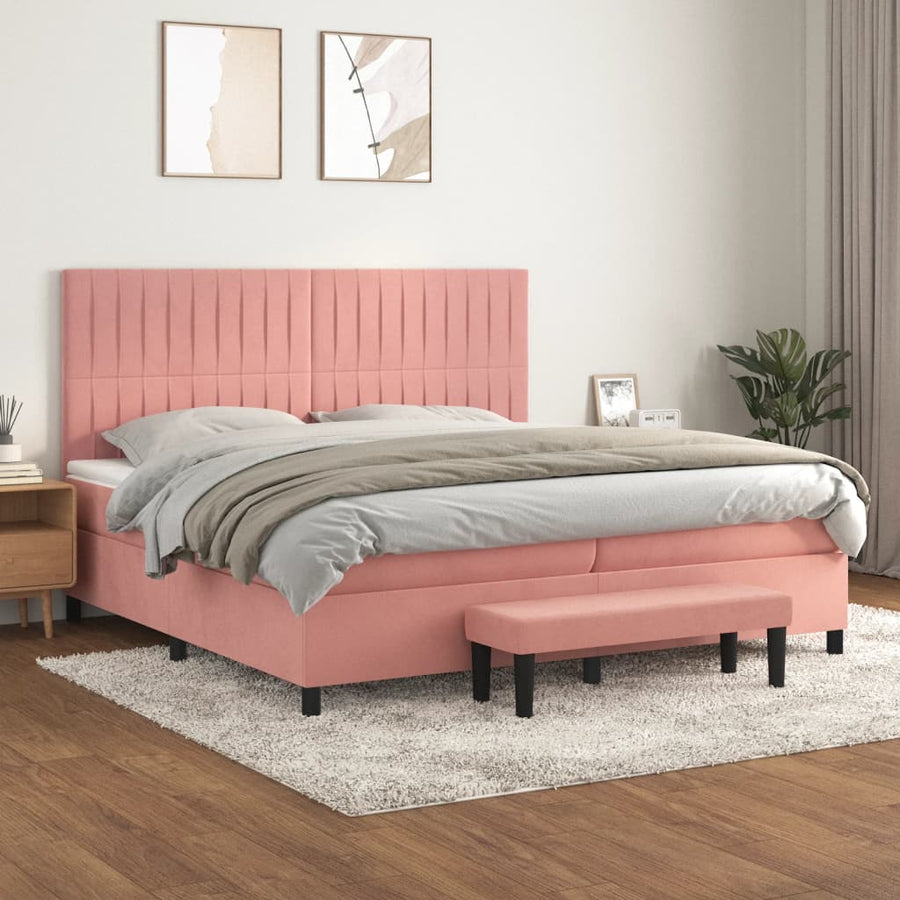 Boxspring Met Matras Fluweel 200 x 200 cm