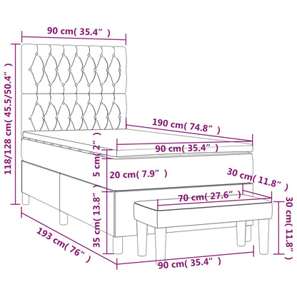 Boxspring Met Matras Fluweel Donkerblauw 90 x 190 cm Getuft ontwerp
