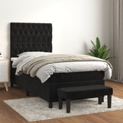 Boxspring met matras 90x200 cm zwart