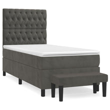 Boxspring Met Matras Fluweel Donkergrijs 100 x 200 cm Getuft ontwerp