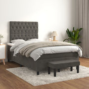 Boxspring met matras 120x200 cm donkergrijs fluweel