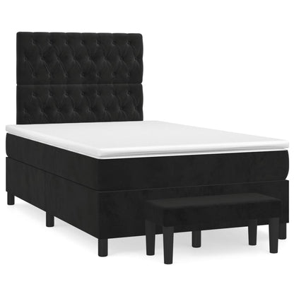 Boxspring Met Matras Fluweel Zwart 120 x 200 cm Getuft ontwerp