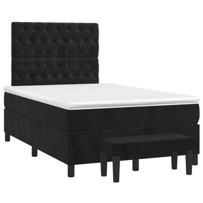 Boxspring Met Matras Fluweel Zwart 120 x 200 cm Getuft ontwerp