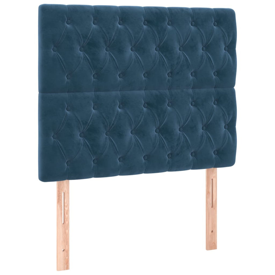 Boxspring Met Matras Fluweel Donkerblauw 120 x 200 cm Getuft ontwerp