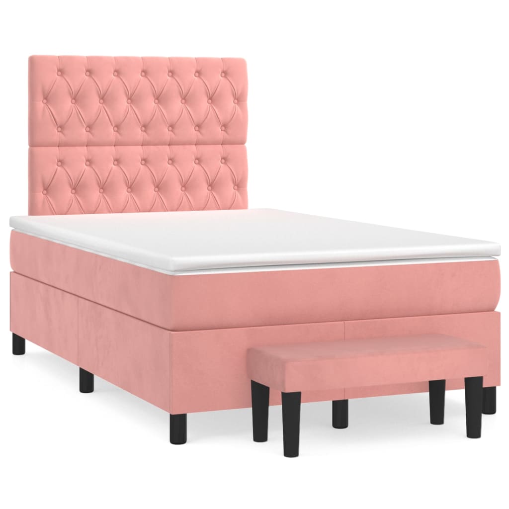 Boxspring Met Matras Fluweel Roze 120 x 200 cm Getuft ontwerp