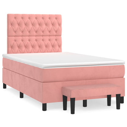 Boxspring Met Matras Fluweel Roze 120 x 200 cm Getuft ontwerp