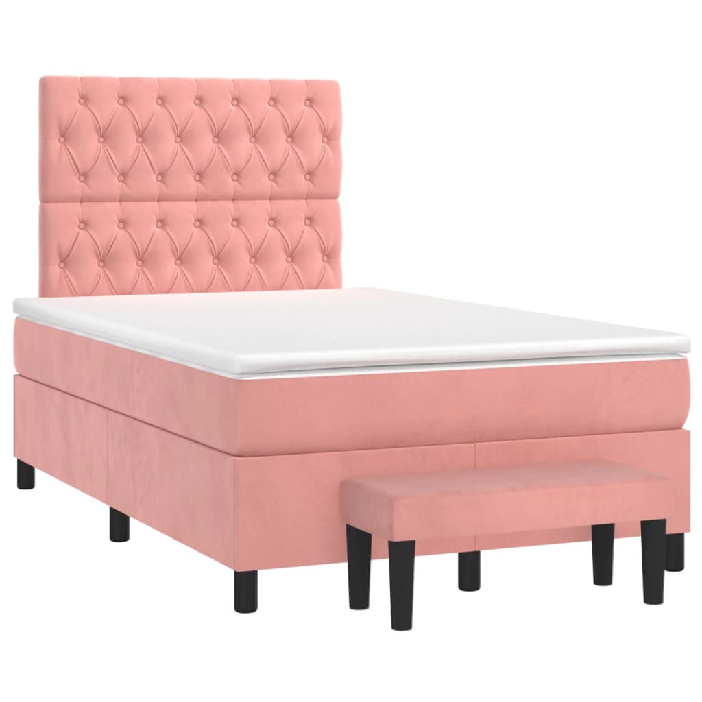 Boxspring Met Matras Fluweel Roze 120 x 200 cm Getuft ontwerp