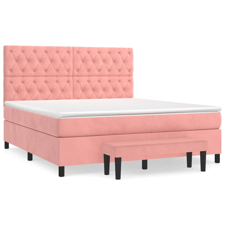 Boxspring Met Matras Fluweel 160 x 200 cm