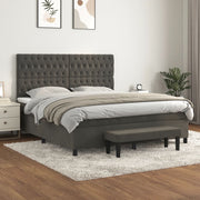 Boxspring 180x200 cm fluweel donkergrijs