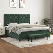 Boxspring met matras 180x200 cm donkergroen fluweel