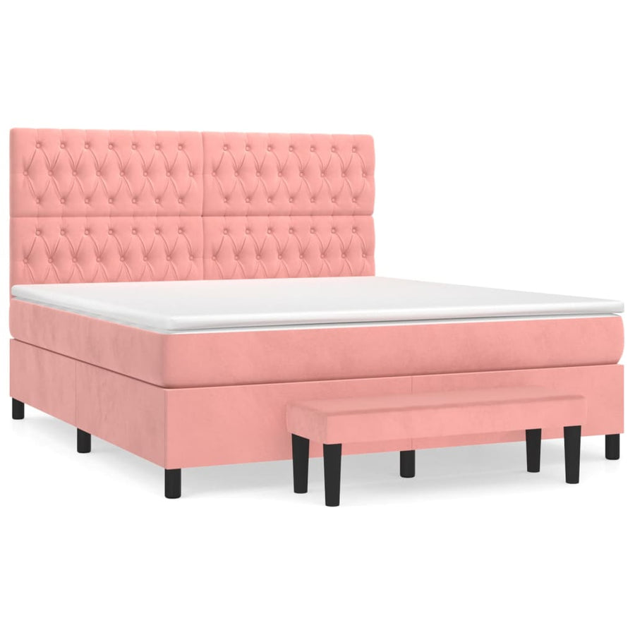 Boxspring Met Matras Fluweel 180 x 200 cm