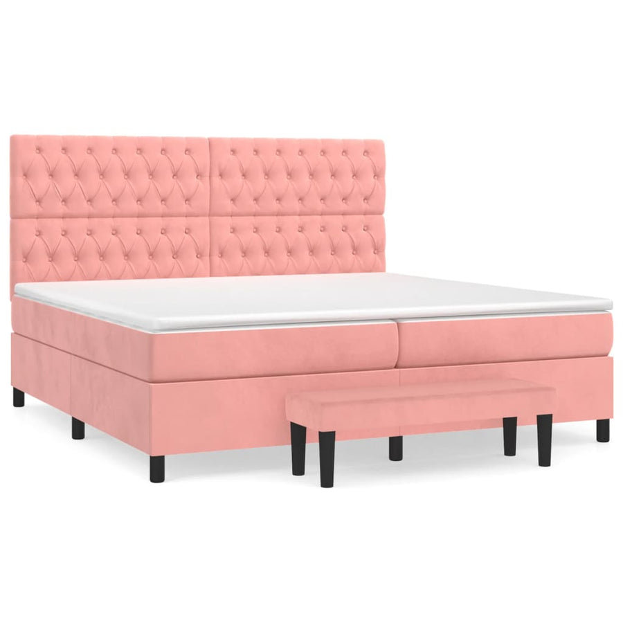 Boxspring Met Matras Fluweel 200 x 200 cm