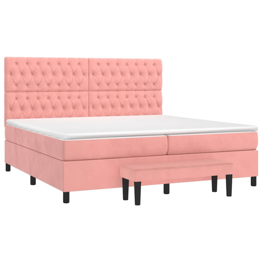 Boxspring Met Matras Fluweel 200 x 200 cm