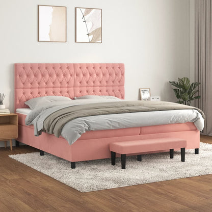 Boxspring Met Matras Fluweel 200 x 200 cm