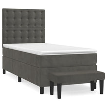 Boxspring Met Matras Fluweel Donkergrijs 80 x 200 cm Knopen