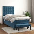Boxspring met matras 80x200 cm donkerblauw fluweel