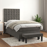 Boxspring 100x200 cm donkergrijs fluweel