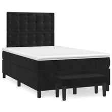 Boxspring Met Matras Fluweel Zwart 120 x 200 cm Knopen