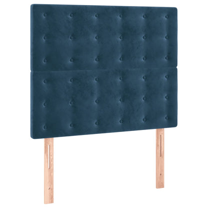 Boxspring Met Matras Fluweel Donkerblauw 120 x 200 cm Knopen